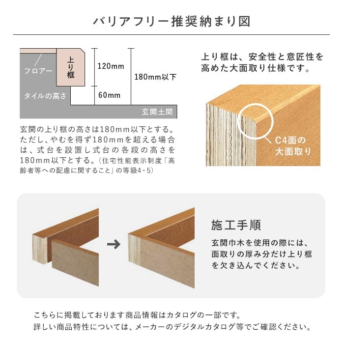 ウッドワン 框 玄関巾木 コンビット 艶消し 長さ1900×幅30×厚150mm