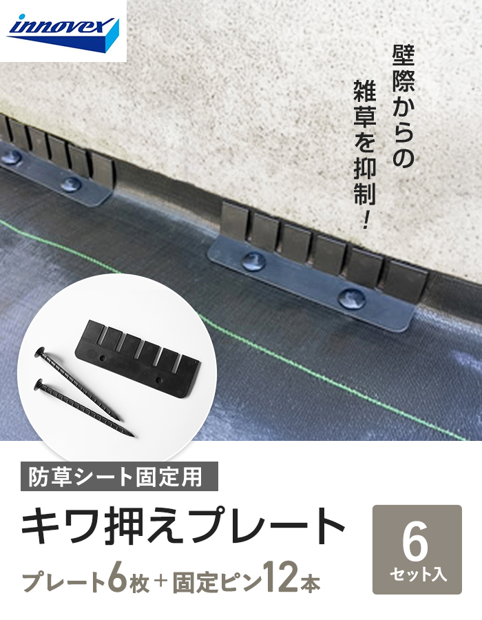 イノベックス 防草シート ピン キワ押えプレート 6枚入 : DIYSHOP
