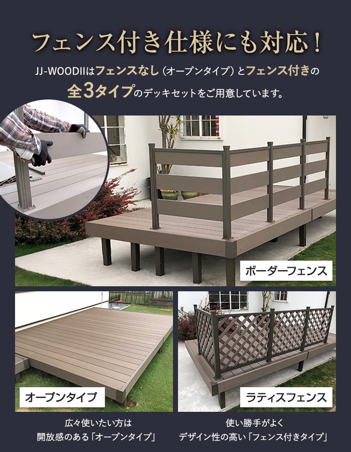 旭興進 ウッドデッキ 人工木ウッドデッキ JJ-WOOD2 1.5間×9尺 ボーダー
