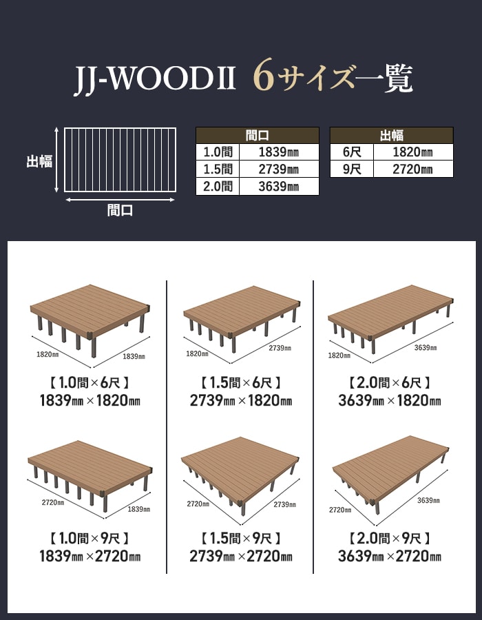 旭興進 ウッドデッキ 人工木ウッドデッキ JJ-WOOD2 1.0間×9尺 オープン