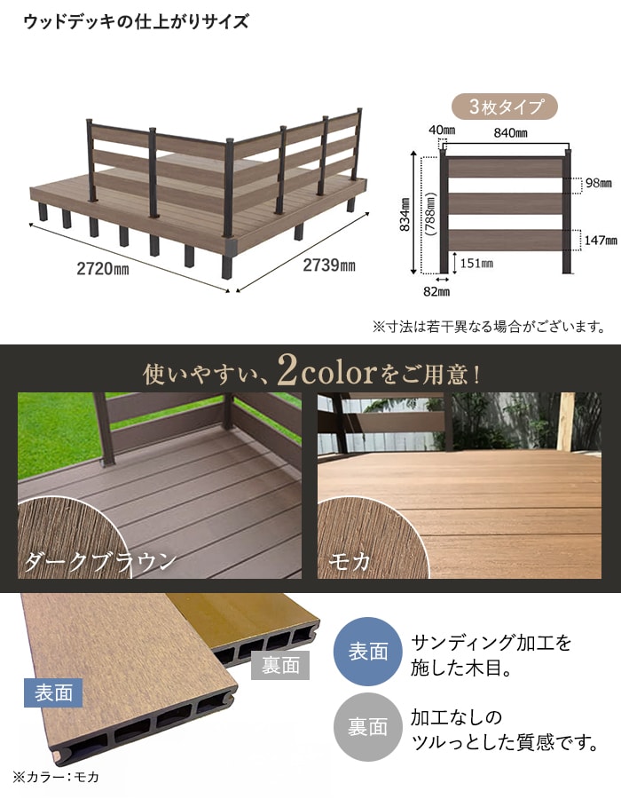 旭興進 ウッドデッキ 人工木ウッドデッキ JJ-WOOD2 1.5間×9尺 ボーダー