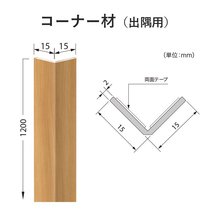 腰壁 腰壁シート サンゲツ 専用部材 コーナー...の詳細画像2