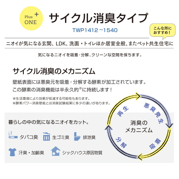 壁紙 クロス のりなし壁紙 トキワ パインブル サイクル消臭タイプ