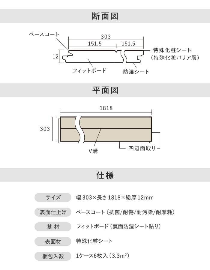 フローリング材 Panasonic ベリティスフロアーS eタイプ トータルコーディネイト柄 耐熱 (床暖) 1坪｜kabegamiyasan｜08