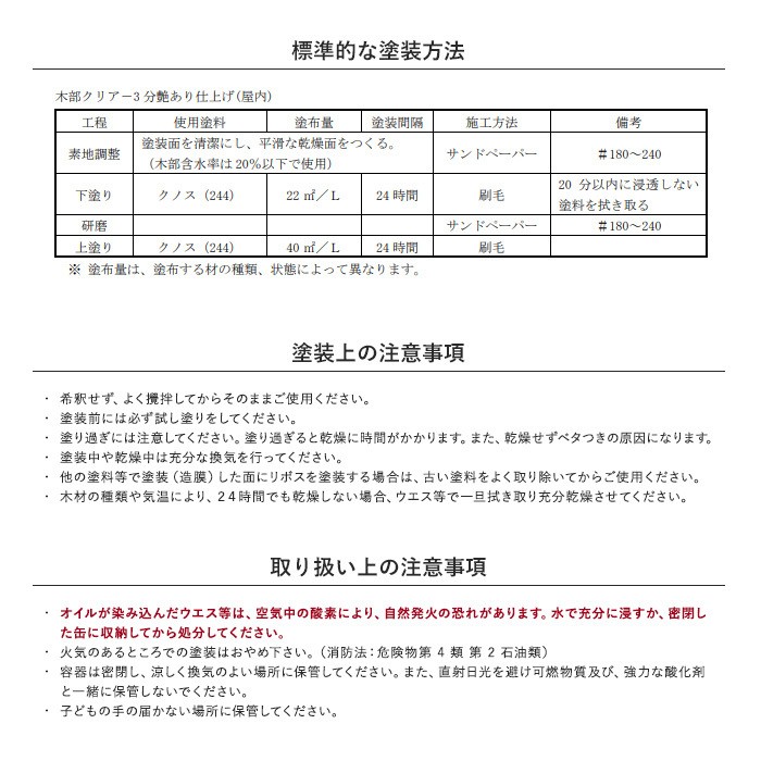 塗料 リボス 自然健康塗料 木部用オイル 室内用クリア（三分ツヤ