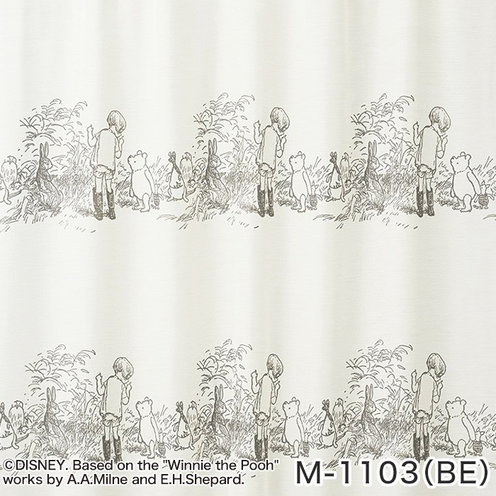 カーテン スミノエ ディズニー レース POOH Secret(シークレット) 巾100×丈133cm｜kabegamiyasan｜02