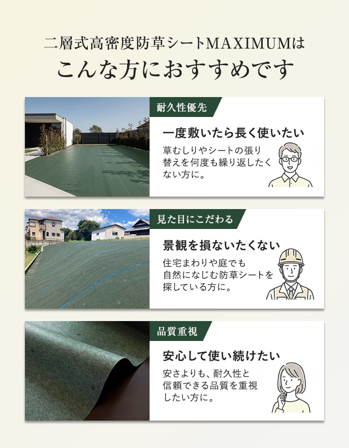 RESTA 防草シート ピン付き 釘 ドーム型ワッシャー 1m×50m 二層式高
