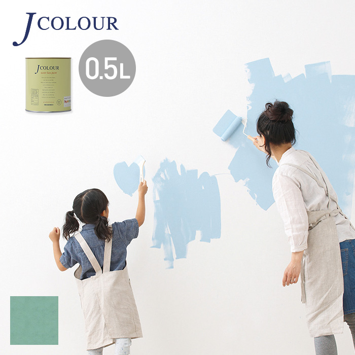 塗料 ペンキ 壁紙の上から塗れる人にやさしい水性ペイント J COLOUR（Jカラー） 0.5L シルバーパイン MD-5c｜kabegamiyasan