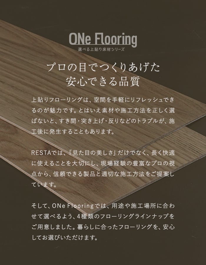 RESTA フローリング材 上貼り床材 ワンフローリング1.5mm Basic 25枚入