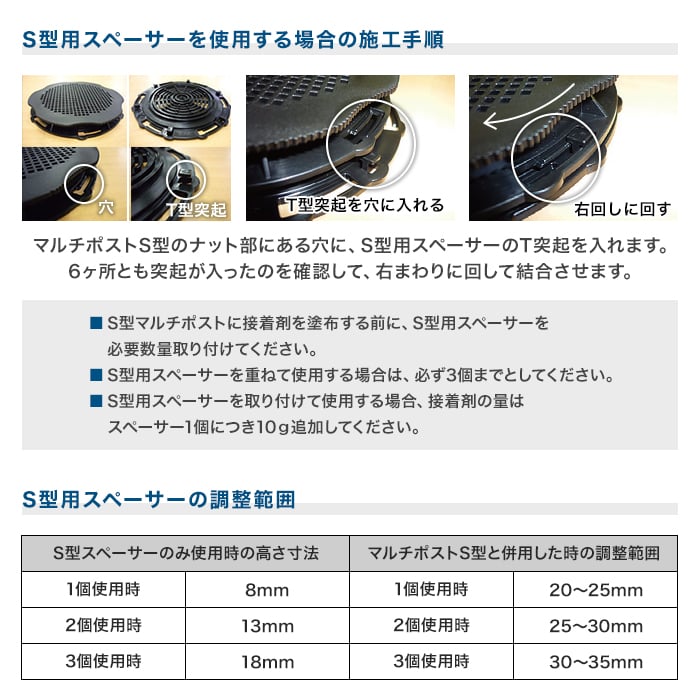 屋外デッキ用 樹脂束 フクビ マルチポスト S型専用スペーサー
