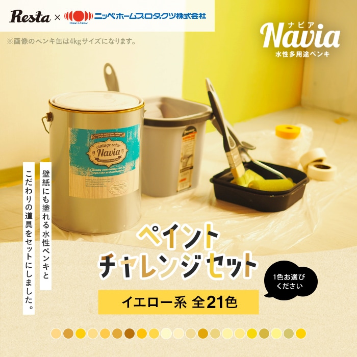 ペンキ 塗料 ペイントセット 水性塗料 Navia 道具付きペイント