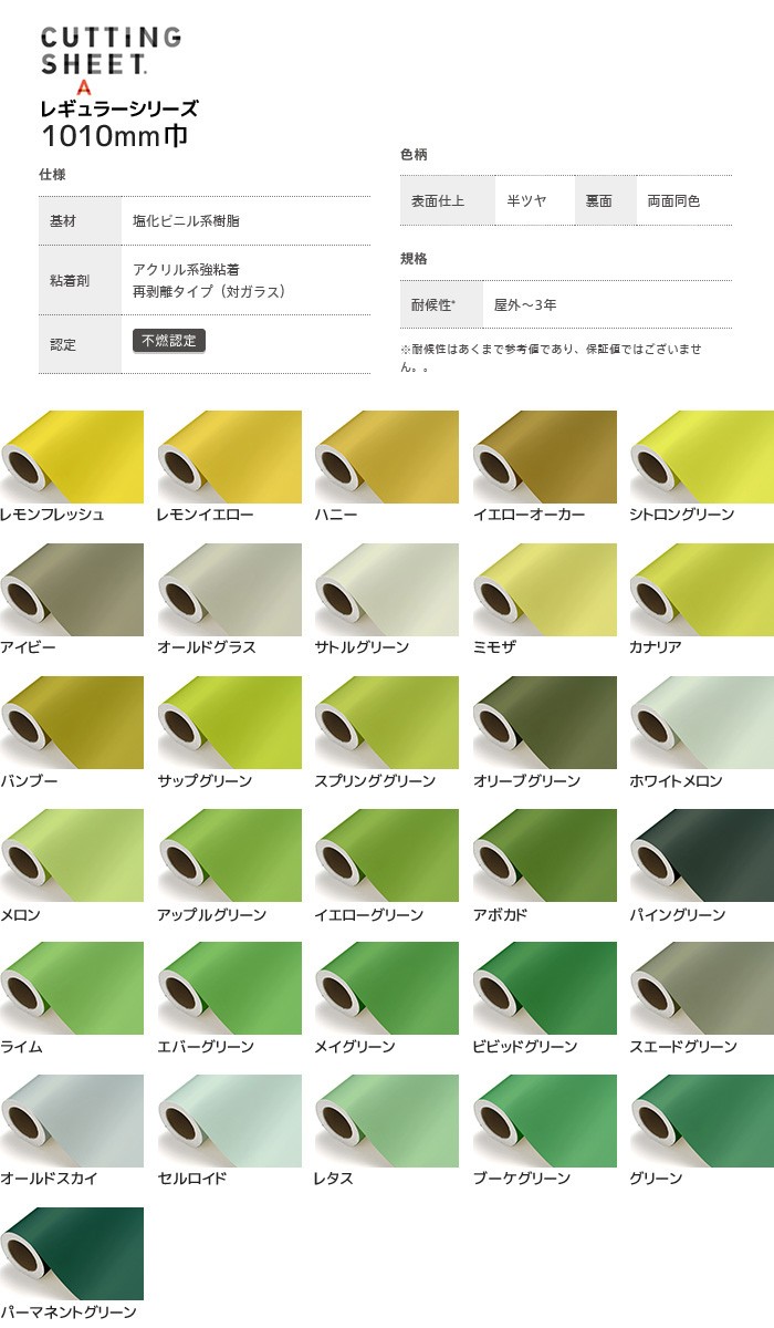 中川ケミカル カッティングシート CUTTING SHEET A レギュラーシリーズ