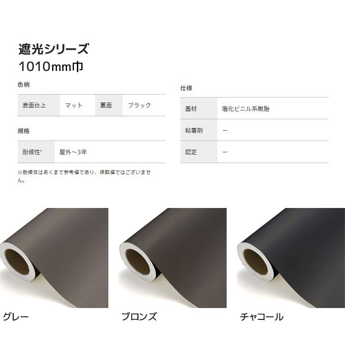 中川ケミカル カッティングシート 遮光シリーズ 1010mm巾 : DIYSHOP