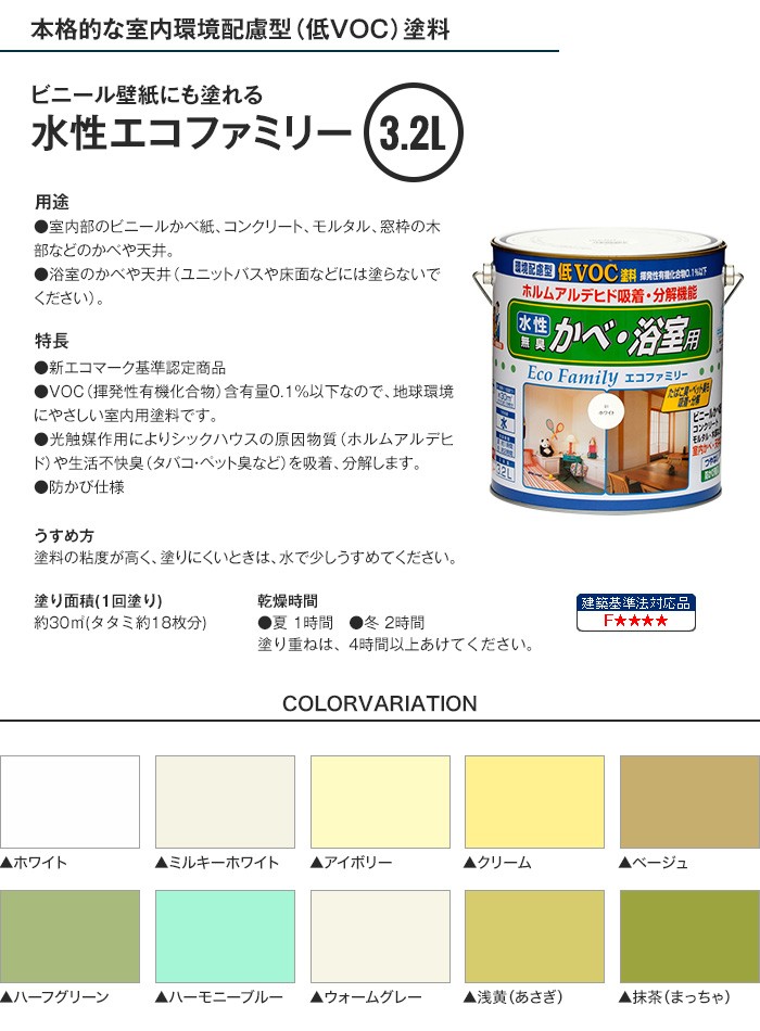 ペンキ 塗料 DIY ニッペ 水性エコファミリー 0.7L 色：16ﾏｯﾁｬ ニッペ 