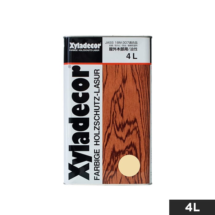 塗料 屋外UVカット白木用・木材保護塗料(油性) キシラデコール やすらぎ 4L｜kabegamiyasan