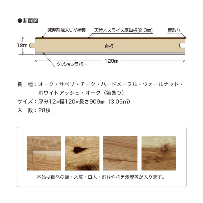 フローリング材 フローリング ボード BOARD ワンハーフスライスフェイス 1坪 土足対応の画像