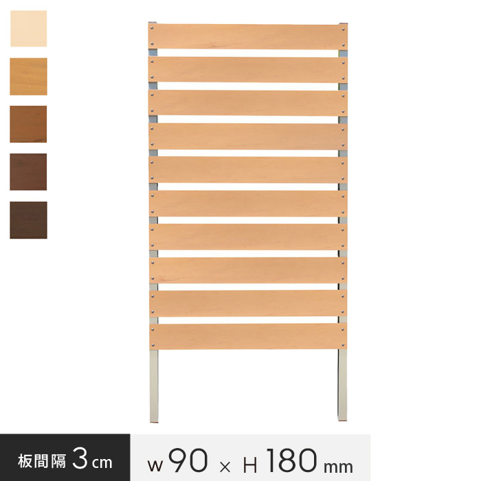エクステリア お庭の目隠し、ガーデニングに 本格DIY樹脂製 パネルフェンス単体 スタンダード 3cm間隔 幅90×高さ180cm｜kabegamiyasan