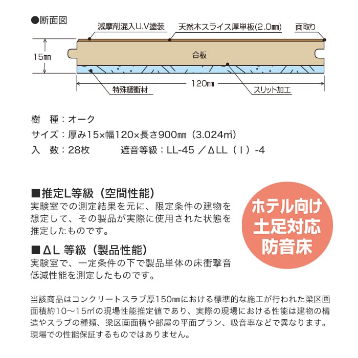 フローリング材 フローリング ボード BOARD プレミアムグレイス45 オーク 防音 1坪 土足対応の画像