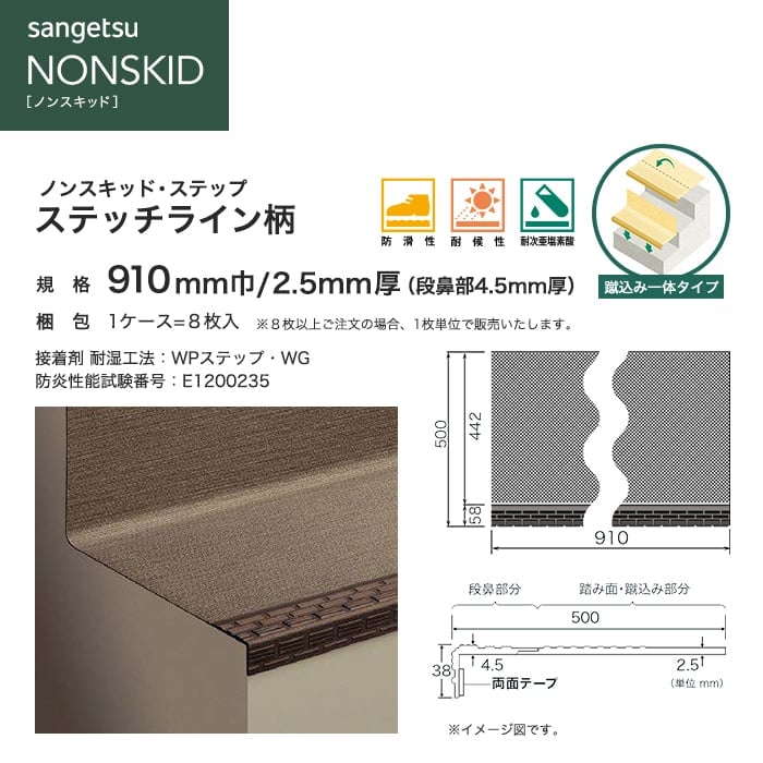 サンゲツ（SANGETSU） ノンスリップシート ノンスキッド・ステップ 蹴