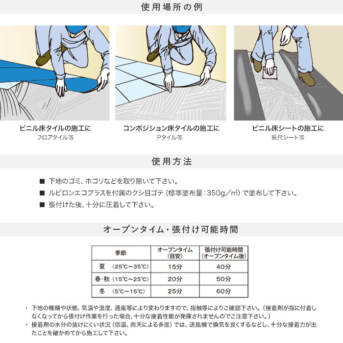 ビニル床材・カーペット用 アクリル樹脂系エマルション形接着剤 ルビ