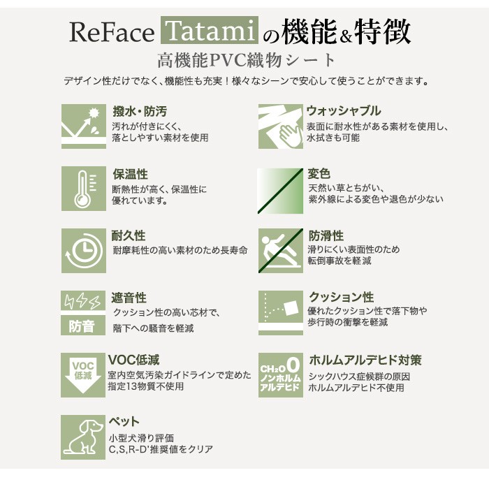 置き畳 高機能 ReFace Tatami Jewel 820×820×約15mm厚 同柄3枚セット