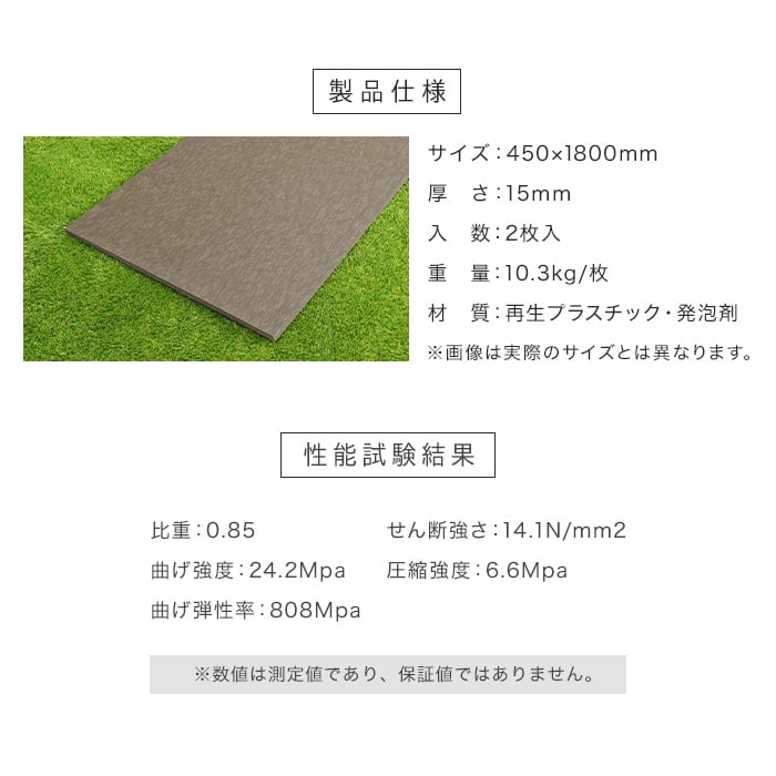 エクステリア 板材 リサイクルプラスチック リプラウッド 6×900×900mm 2枚入｜kabegamiyasan｜07