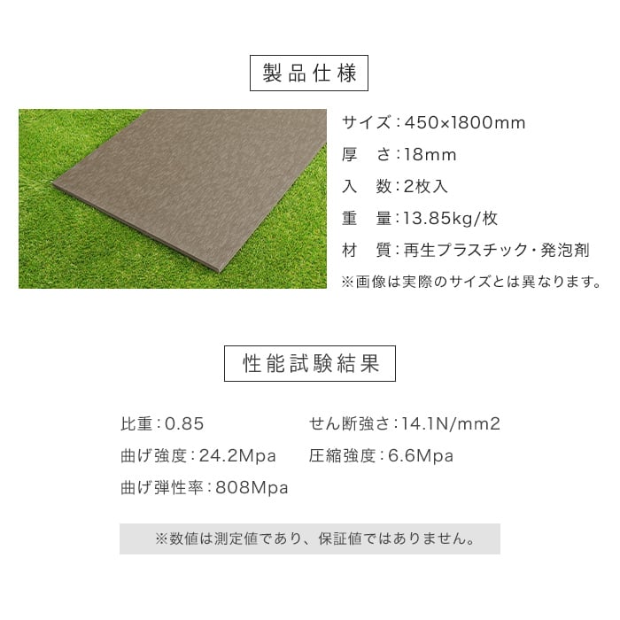 エクステリア 板材 リサイクルプラスチック リプラウッド 15×900×900mm 2枚入｜kabegamiyasan｜07