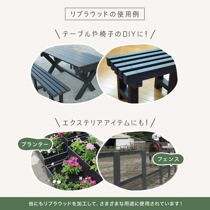 エクステリア 板材 リサイクルプラスチック リプラウッド 6×900×900mm 2枚入｜kabegamiyasan｜09