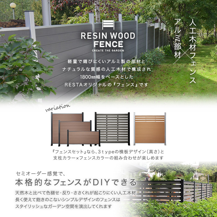 人工木フェンス RESTA RESIN WOOD FENCE レール固定用L金具 2個セット