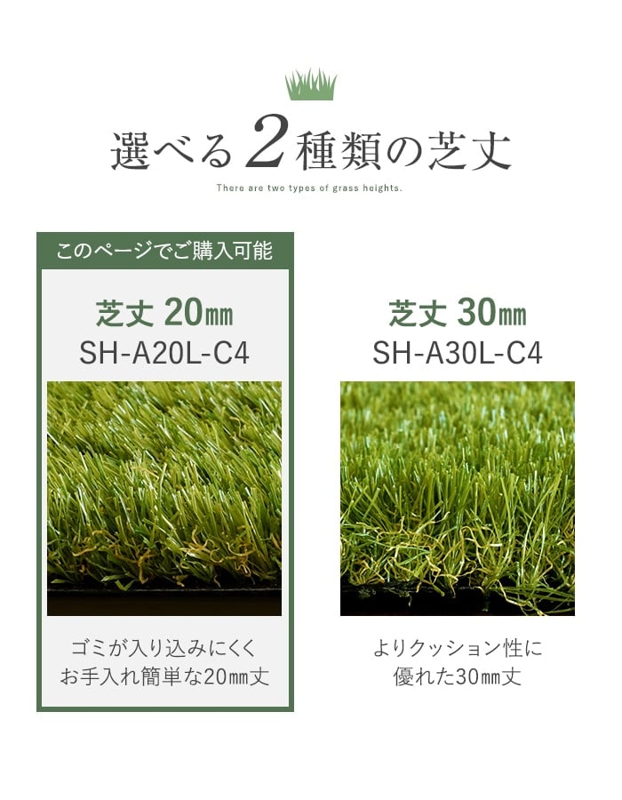 人工芝 ロール 2m×10m 芝丈20mm リアル人工芝 高密度 C型パイル