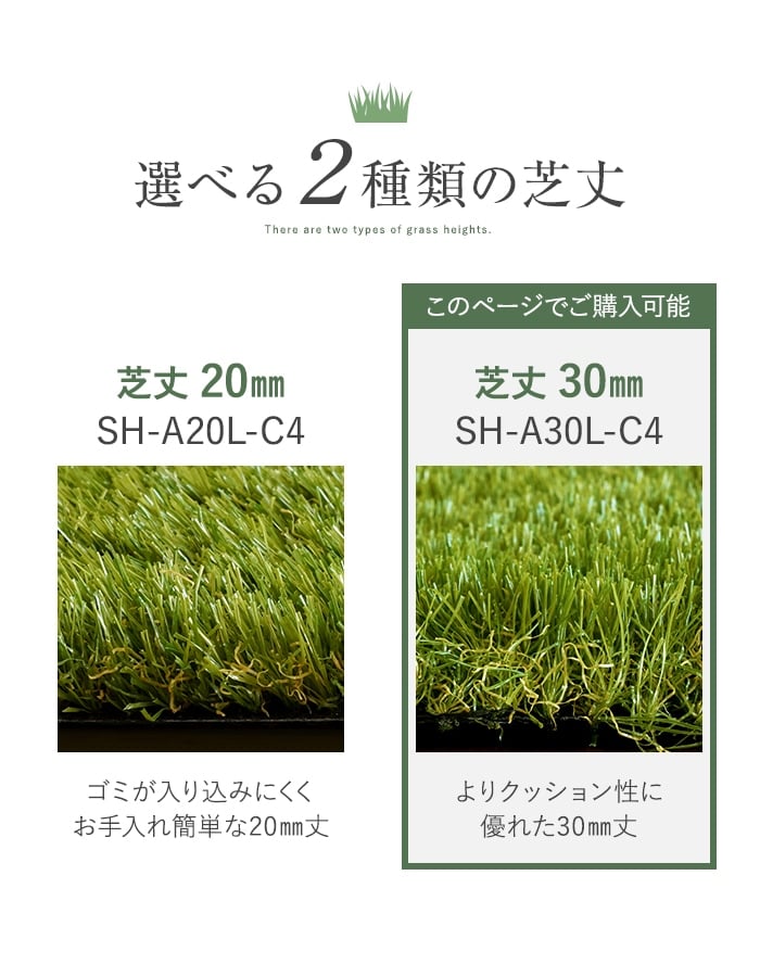 人工芝 ロール 2m×10m 芝丈30mm リアル人工芝 高密度 C型パイル