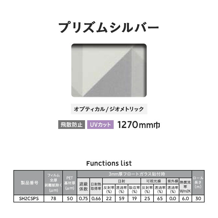窓ガラスフィルム 3M ガラスフィルム ファサラ オプティカル/ジオメトリック プリズムシルバー 1270mm巾*SH2CSPS-1270  :gf3m0078:DIYSHOP RESTA Yahoo!店 - 通販 - Yahoo!ショッピング