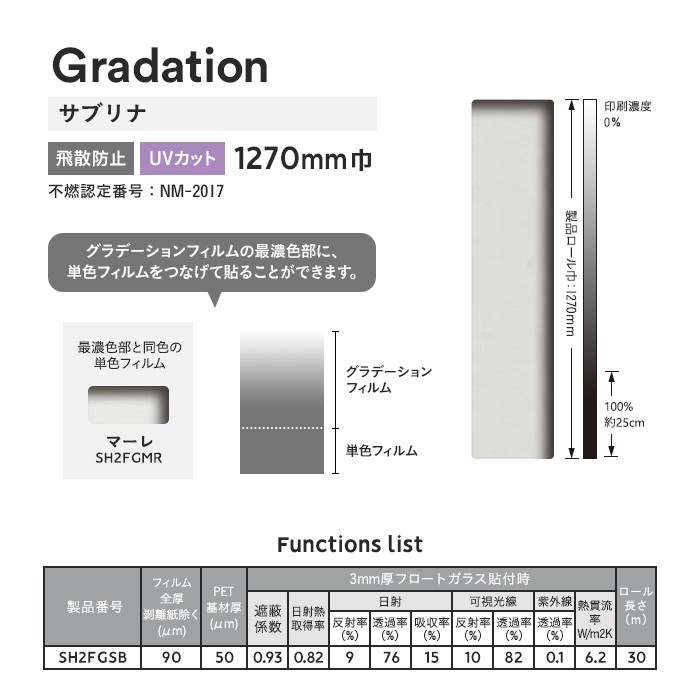 3M 窓ガラスフィルム ガラスフィルム ファサラ グラデーション