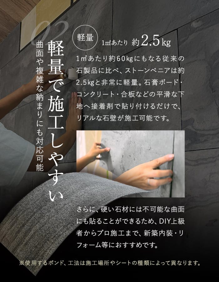 天然石シート ストーンベニア シースルータイプ （粘板岩） 300×600mm