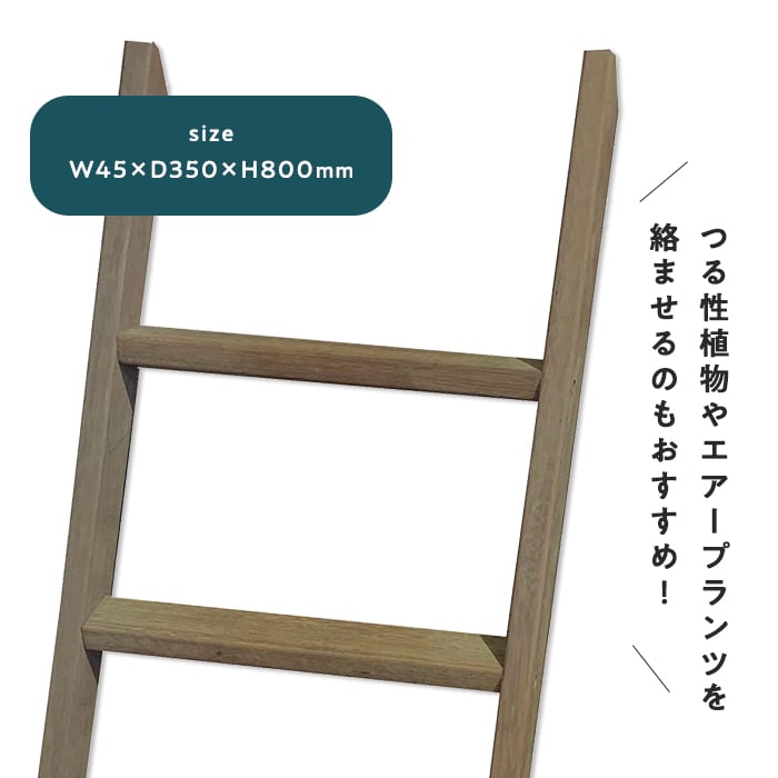 エクステリア ガーデンファニチャー ミニラダー 天然木 ウリン 45×350×800_2