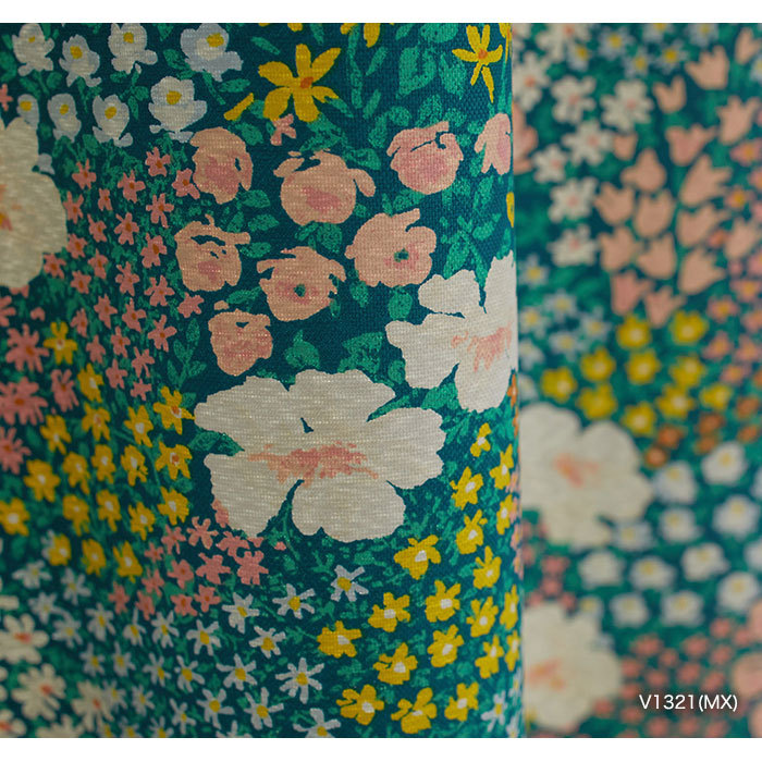 カーテン 既製サイズ スミノエ DESIGNLIFE floride OHANA BATAKE(オハナバタケ) 巾100×丈135cm｜kabegamiyasan｜02