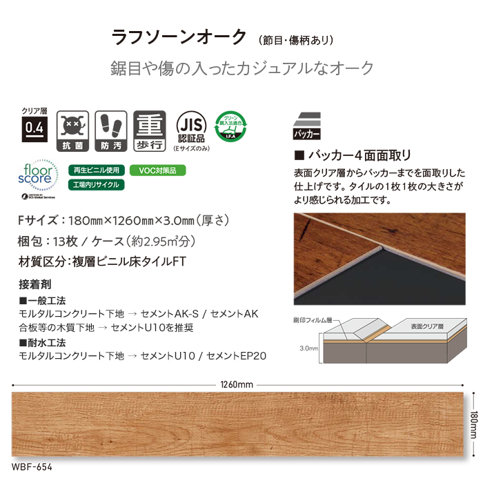 法人・個人事業主様は送料無料) フロアタイル タジマ WOODLINE 180