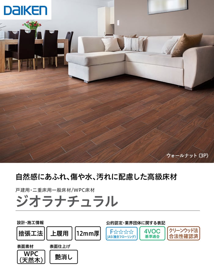 DAIKEN フローリング材 フローリングジオラナチュラル 2P (床暖房対応 
