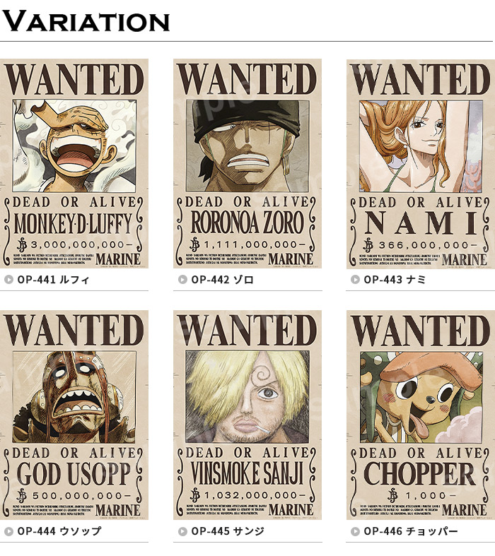 ONE PIECE 手配書 ワンピース 麦わらの一味  新世界編 エッグヘッド 10枚セット 正規ライセンス 2024年最新版 貼り直しできる シール壁紙 A3 ウォールステッカー｜kabekaku｜04