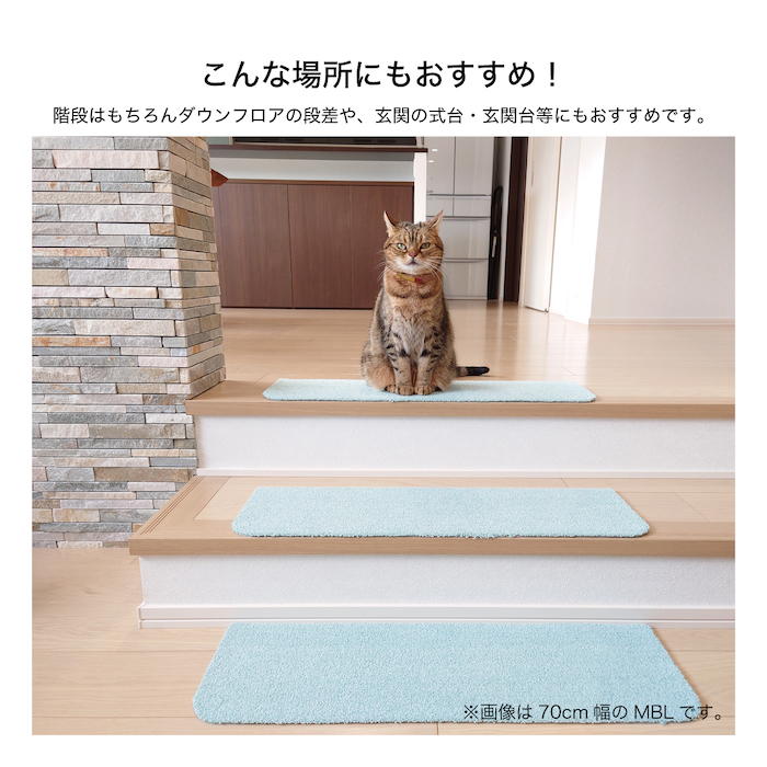 タイルカーペット ラグタス rugtasu 22x70 階段 ワイド 4枚以上1枚単位にて販売 全10色 床暖房 洗える フリーカット 置くだけ ペット 子ども｜kabekaku｜09