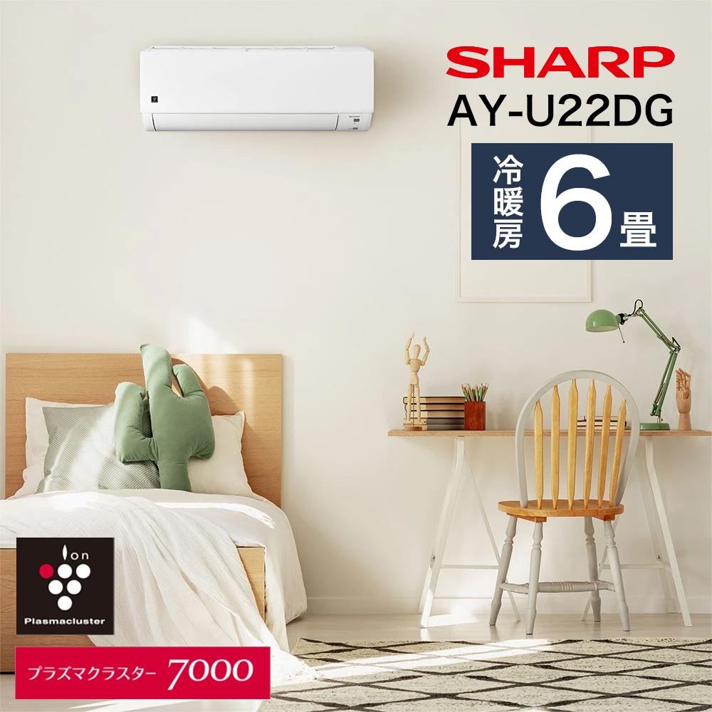 SHARP（シャープ） エアコン 6畳用 DGシリーズ AY-U22DG ホワイト系