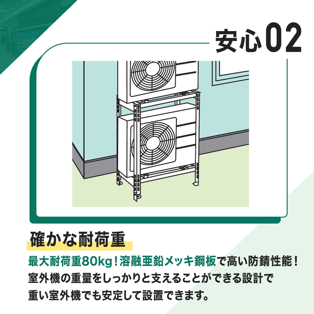 平地・二段置用エアコン室外機架台 エアコン室外ユニット用据付架台