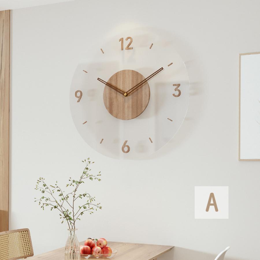 掛け時計 壁掛け時計 木製 直径30cm 35cm 静音 おしゃれ フレーム厚