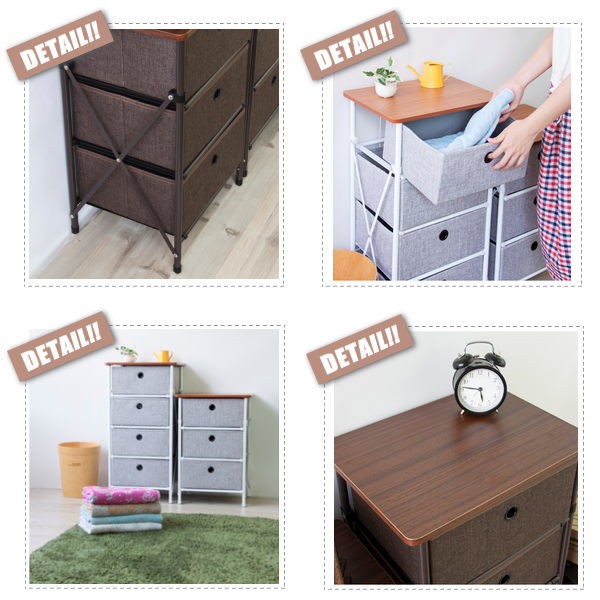 LFS-701GY 東谷 簡単組立チェスト3D （グレー系）の説明