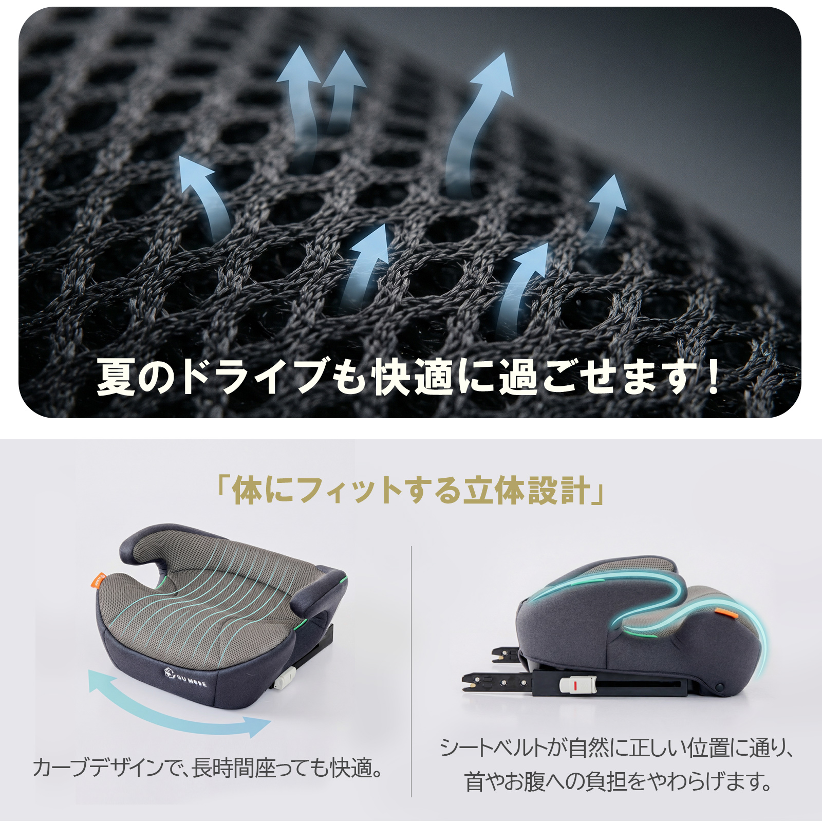 2点式シートベルト ジュニアシート（ベビーシート、チャイルドシート