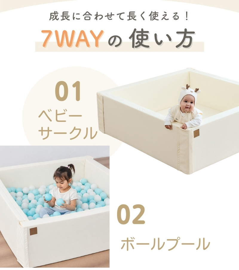 GUMODE ベビーサークルマット ベビープレイマット 折り畳み可能 6way