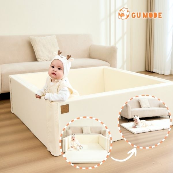ベビー家具・寝具 4WAY多機能プレイヤード/ベビーベッド(内寸70×120)