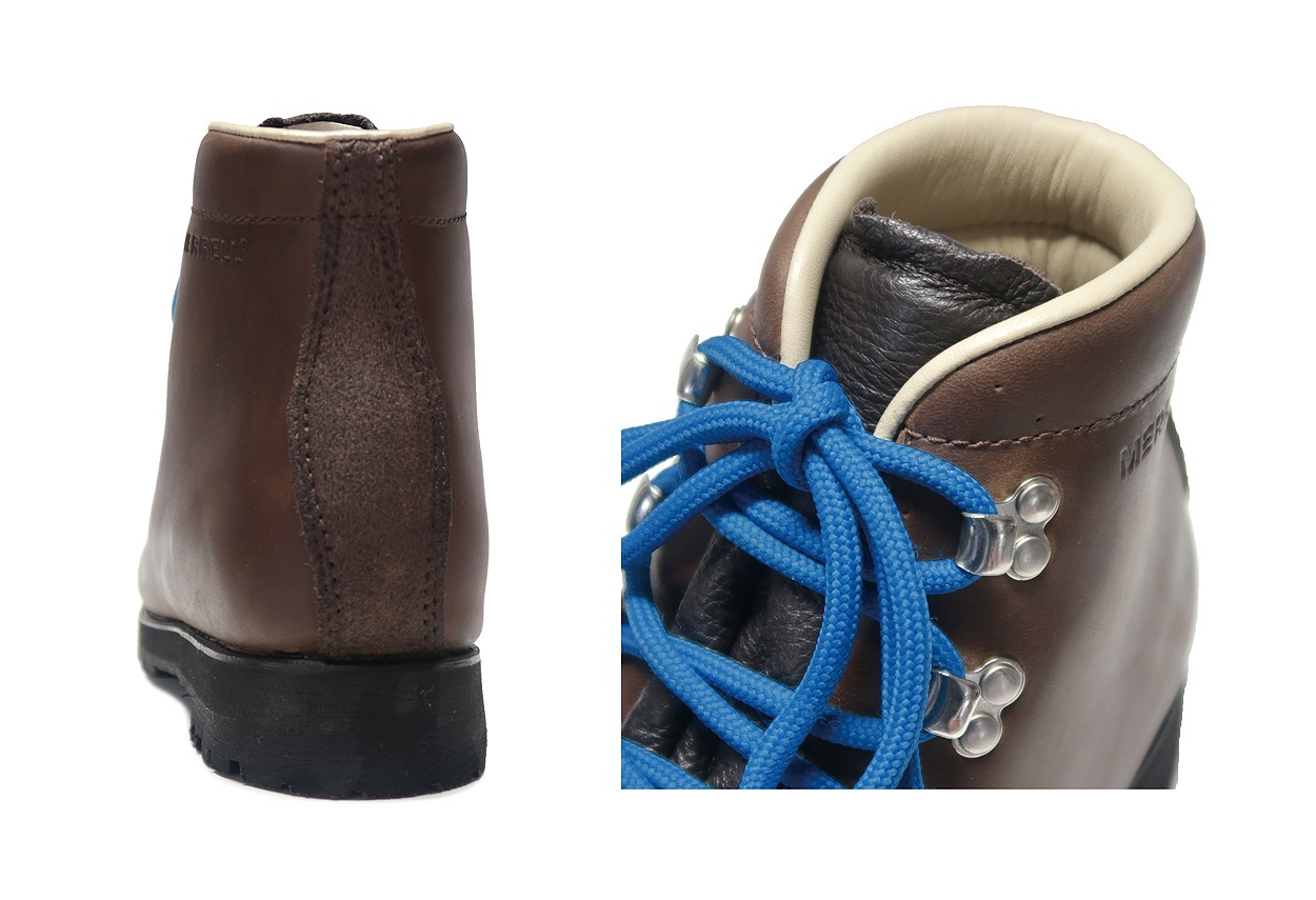 お得お買い得MERRELL メレル Leather Brown Mogano　オールレザー　トレッキング　バックパッキング　ブーツ　ブラウン　イタリア製　7.5 25.5 登山靴 25.5cm