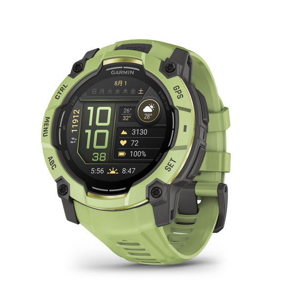 数量限定カラー 新作  ガーミン 国内正規品 GARMIN  Instinct 3 AMOLED 45mm Citrine 010-02936-32 50m Fern Green 010-03020-32の画像