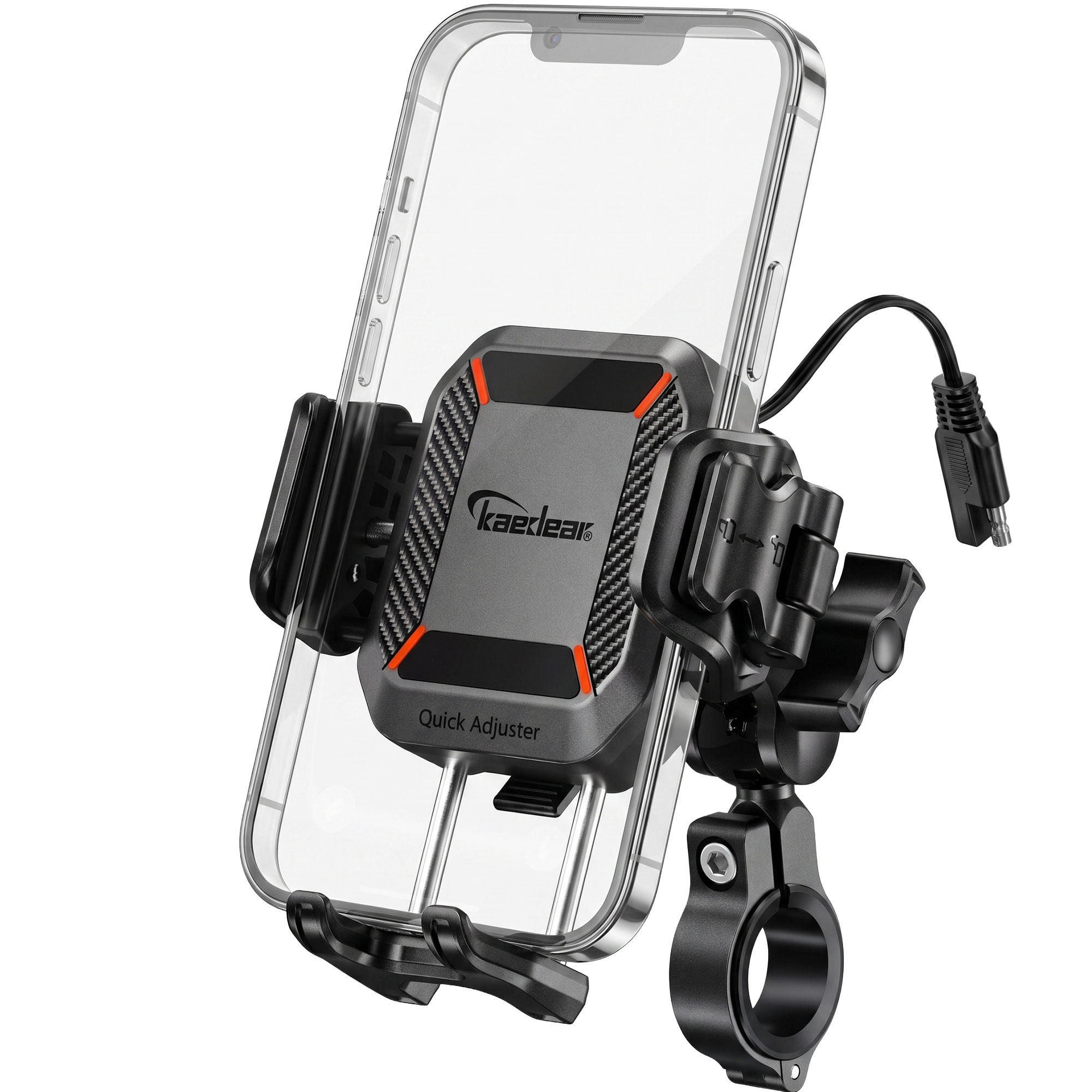 kaedear qi充電スマホホルダー サンシード セット Kaedear（カエディア） バイク スマホホルダー QI充電 USB電源 バイク